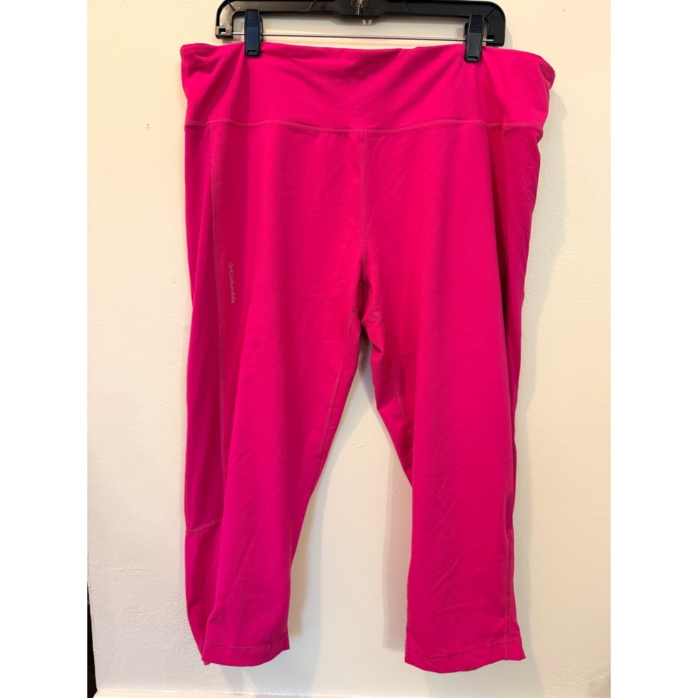Columbia Womens Leggings XL Pink Omni-Wick Capri Activewear Gorpcore - Picture 2 of 9